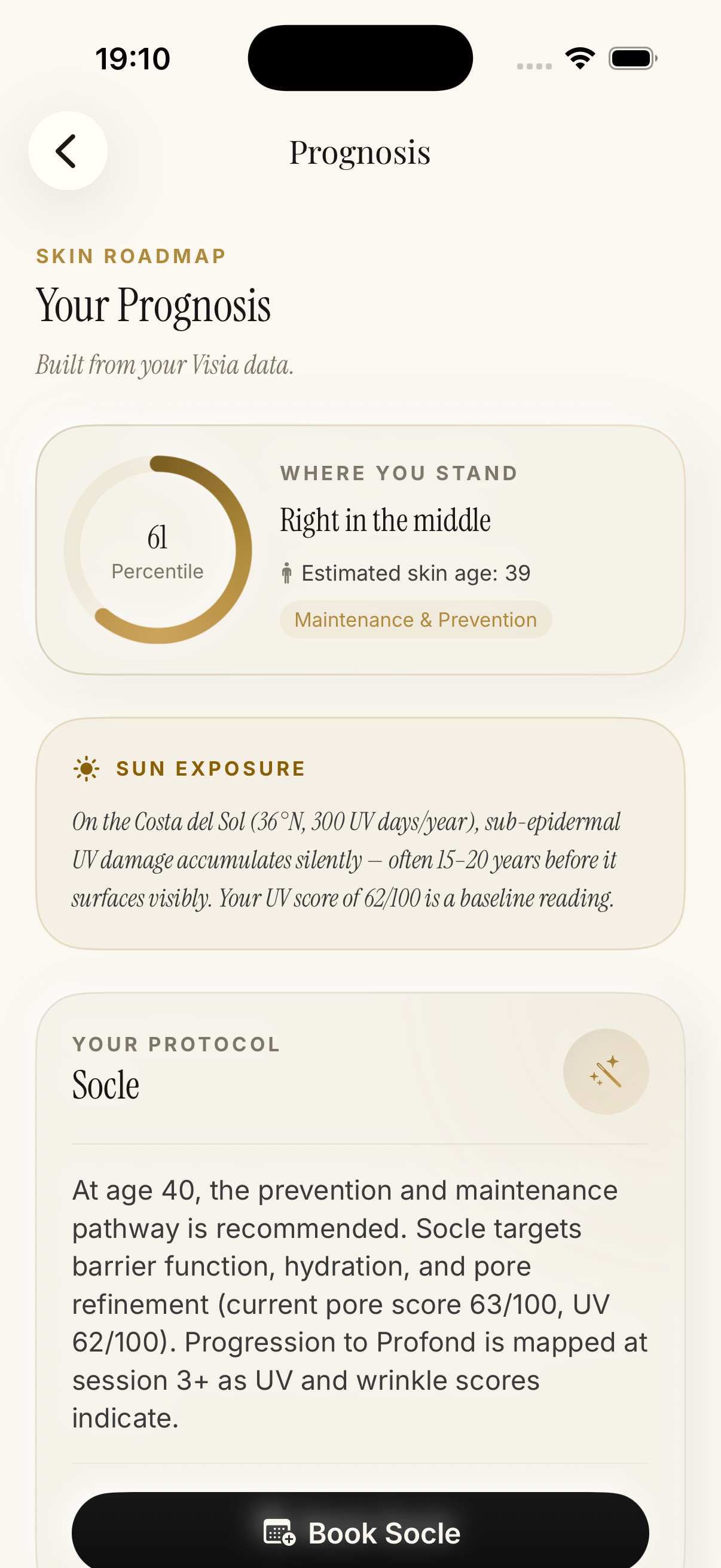 BASE app, Prognosis report
